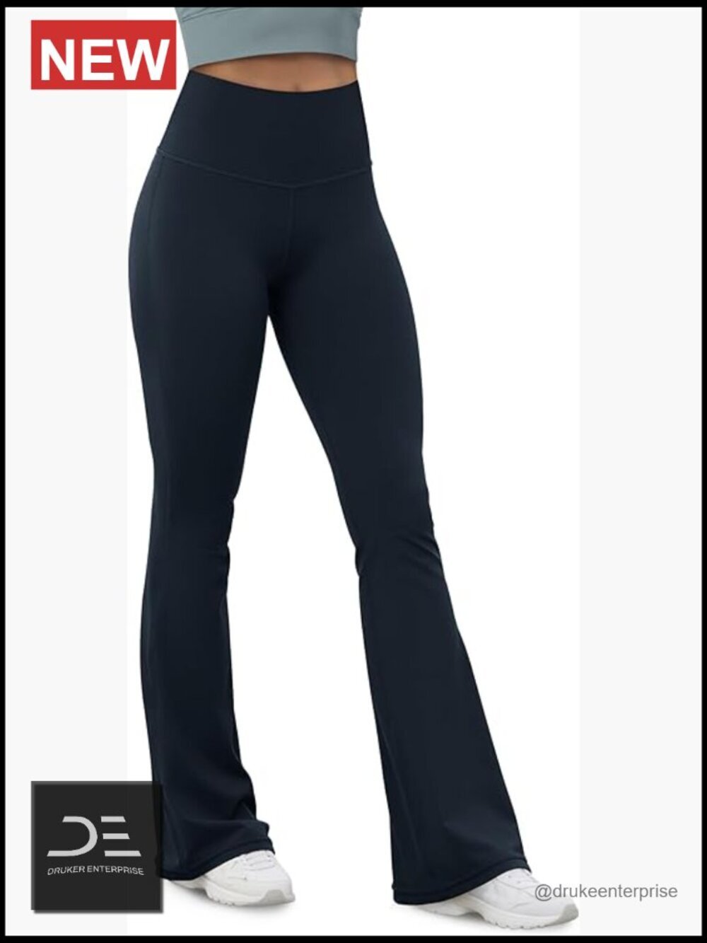 High Waist Tummy Control Flared Yoga Pants with Inner Pocket